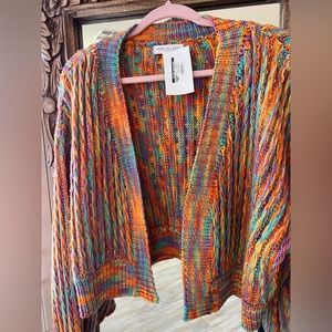 Bright and colorful chunky cardigan